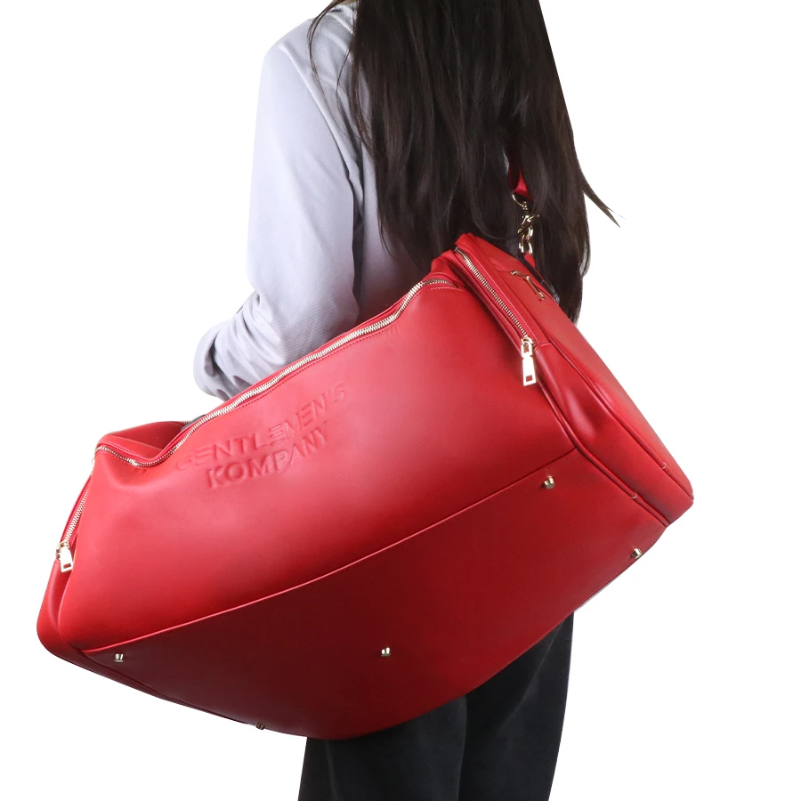 gorfia-authentique-mode-hommes-rouge-pu-cuir-sac-polochon-chaine-en-or-spacieux-voyage-fitness-affaires-mode-valise