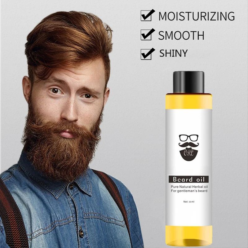 100% Organic Beard Oil for Man Hair Loss Products Spray Beard Growth Oil Men Beard Grow Essencial Oil Barba Huile Barbe 30ml