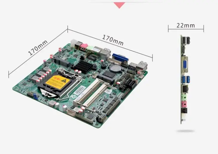 لوحة أم H81 Mini-ITX 4th Core i3/i5/i7 LGA1150 CPU IPC SBC لوحة رئيسية رفيعة للغاية مدمجة مع 6 * COM LAN LPT DC-19V DDR3 LVDS