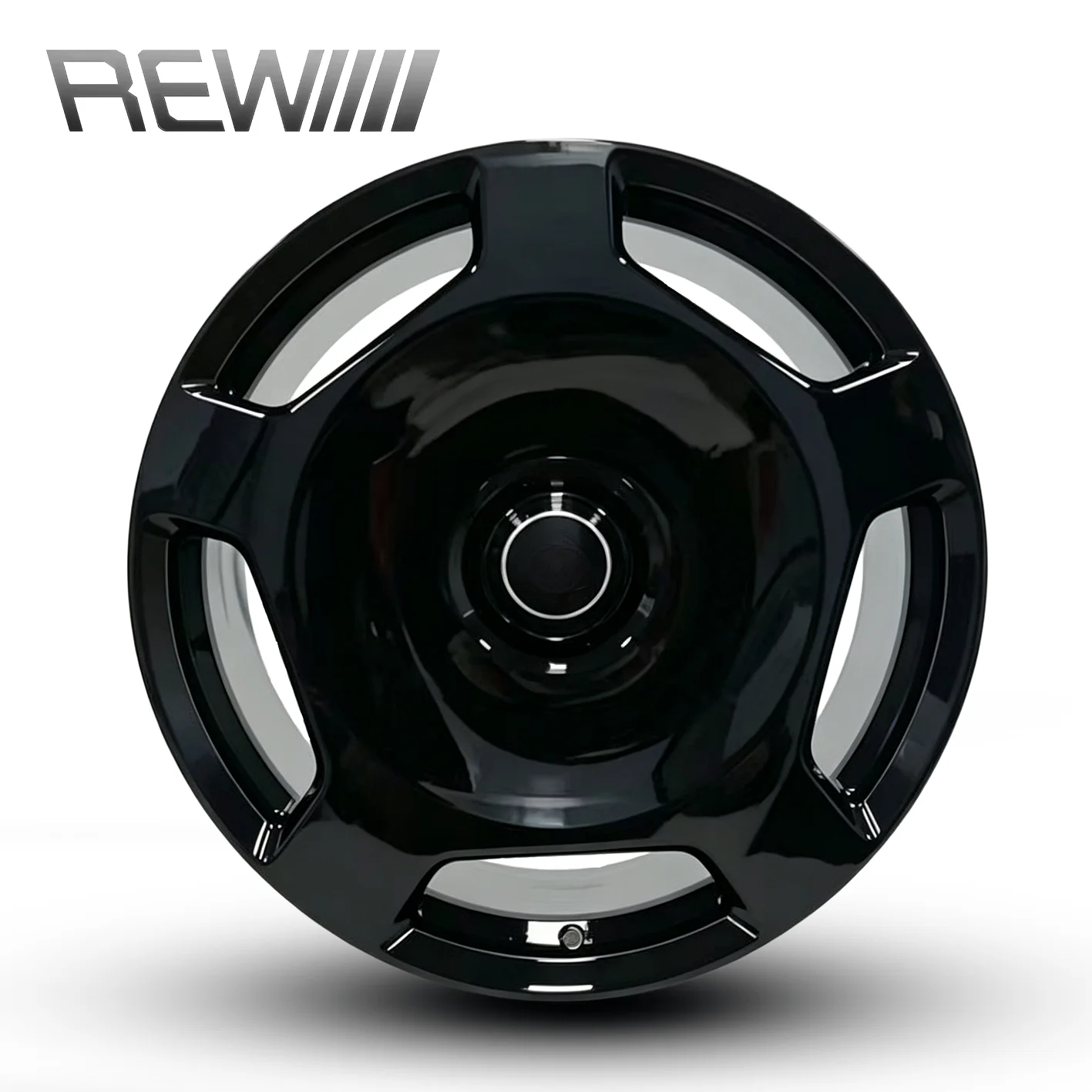 Black Wheels 19-22 Inch 5x112, Deep Concave Big Window Three-Spoke Rims, Dynamic Balanced Stable Long Distance Driving Rim