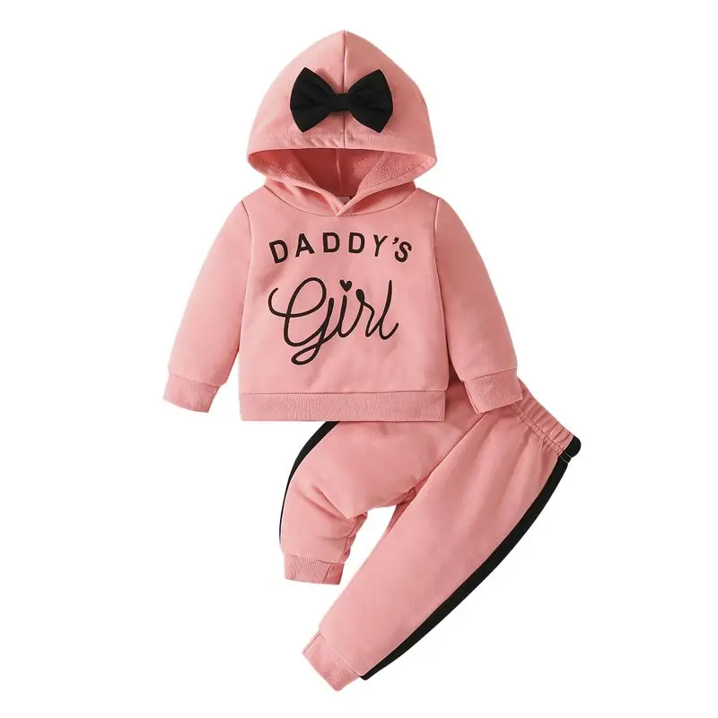 

Kids Little Girls Hooded Tops Outfits Full Print Sweatshirt Tracksuit 2 Pcs Set Pullover Coat with Pants Suit 6 Months -3 Years