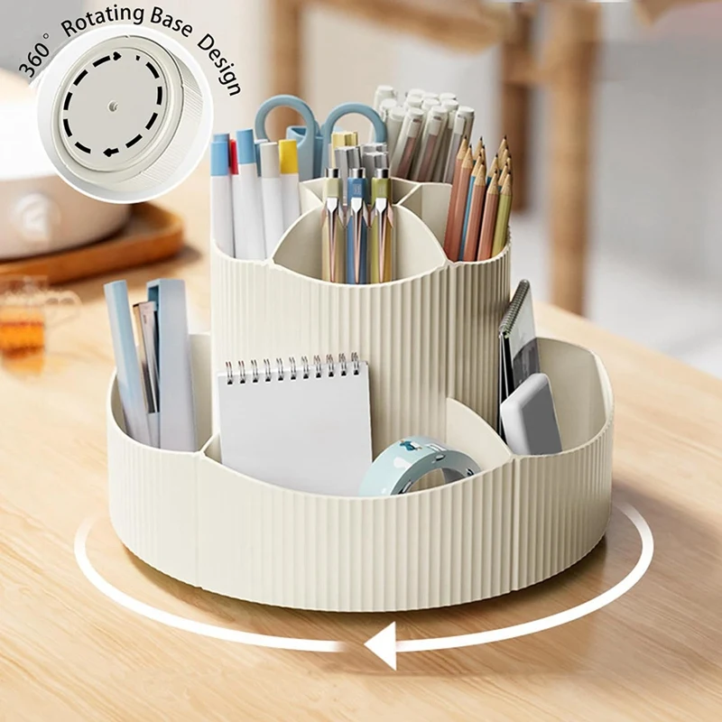 11 Slots Desk Organizer 360 Degree Rotating Desk Organizer Dual-Purpose Desk Organizers And Accessories