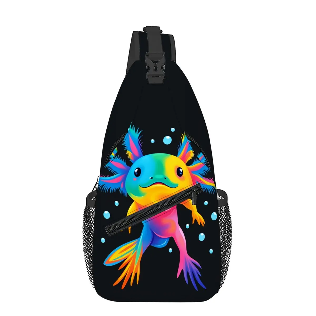 

Mexican Axolotl Print Small Chest Bag Men's and women's Best Gift 2D Cartoon Large Capacity Outdoor Sports Leisure Fashion