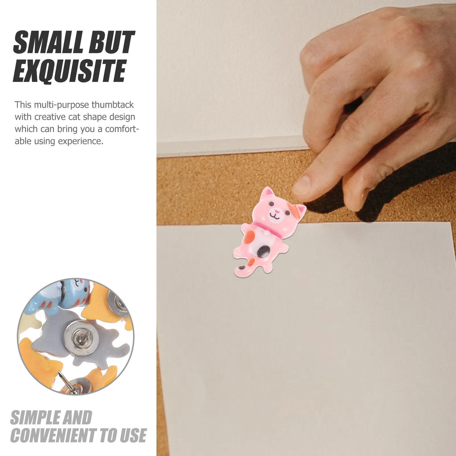 

30Pcs Cat Shape Thumb Tacks Decorative Push Pins for Cork Board Bulletin Board Office Accessories Push Pins Cat Office Decor