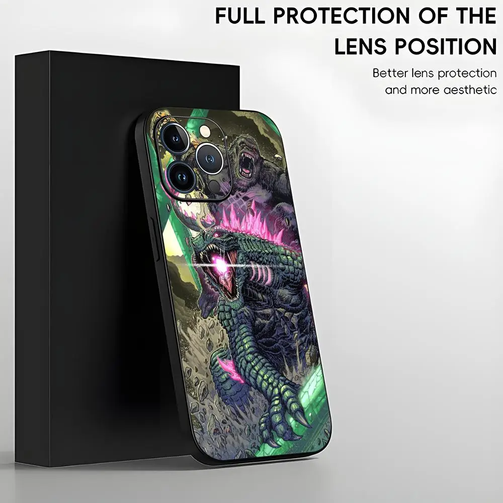 Hot Godzillaes Monsters Phone Case For iPhone 15 14 13 12 11 X XR XS XSMAX 8 7 Plus Mini Pro Max Soft Black Phone Cover