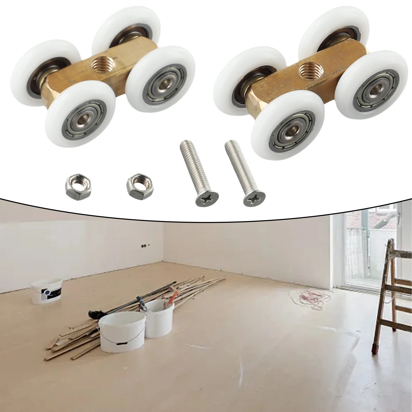 Door Hardware Roller 2pcs Sliding Door Wheels 4 4cmx2 2cm Glass Pulley Slide Door Sliding Door Roller Adjustable