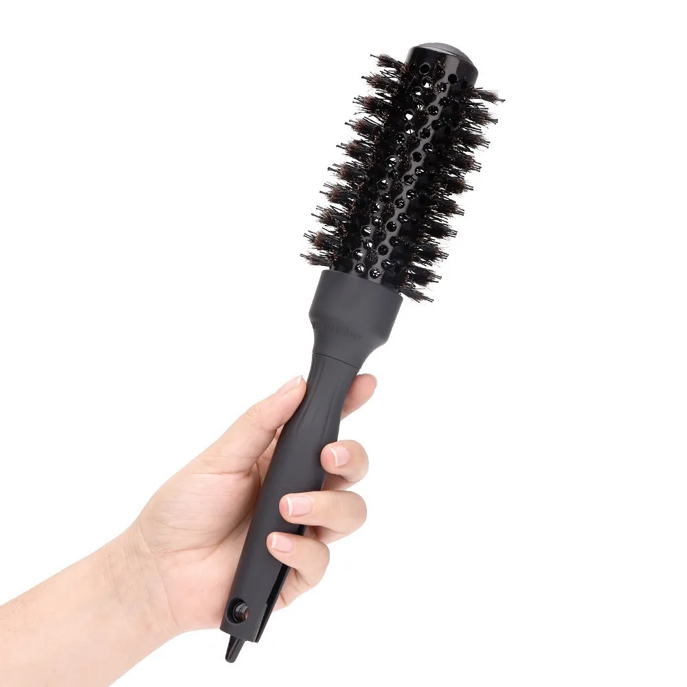 

Handle Round Rolling Brush Round Barrel Hairdressing Straight Twill Hair Comb Styling Tool Anti Static Hair Curling Brush Salon