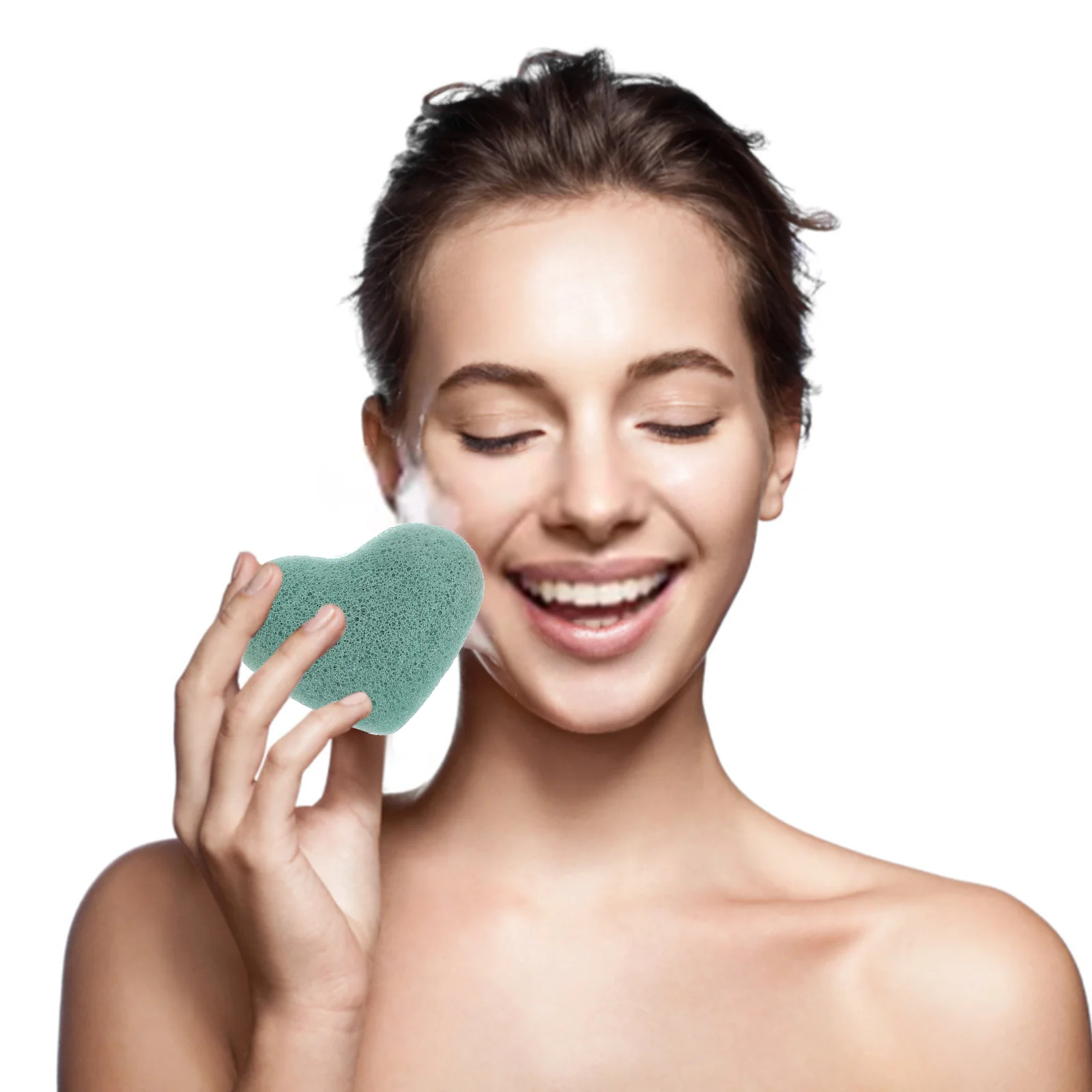 

3 Pcs Cleaning Sponges Facial Cleanser Face Cleansing Reusable Heart-shaped Exfoliating for