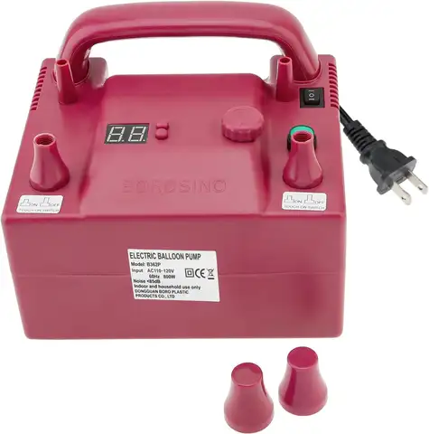 Portable Electric Balloon Blower Pump, Dual Nozzle Balloon Air Inflator, 110V 680W with 2 Inflation Nozzles for Decoration