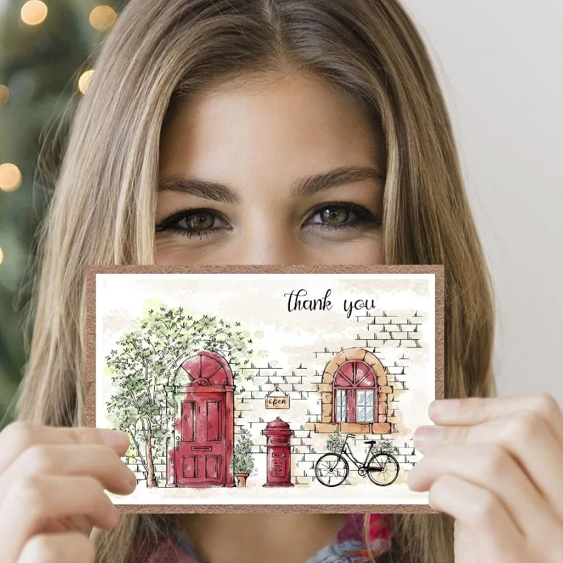 1Sheet Street Scenery Clear Stamps Tree Door Bike Silicone Stamps Windows PostboxTransparent Rubber Seal Stamps for Card Making