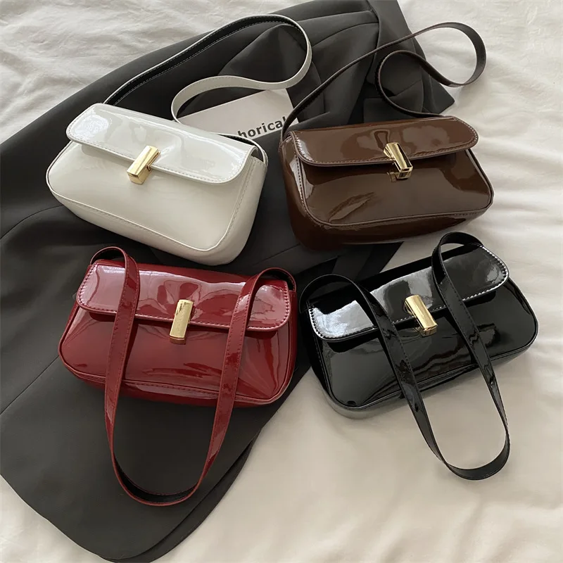 

2025 Новая модная осенняя седельная сумка в стиле ретро, модная сумка на плечо подмышками, однотонная простая женская сумка