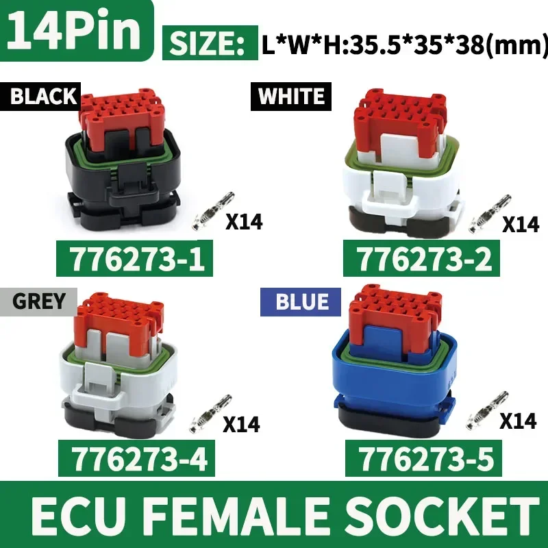 Car ECU Controller Plug 8PIN 14PIN 23PIN 35Pin Way Female Sealed Waterproof Connector with terminal 770680-1 776273-1 776164-1