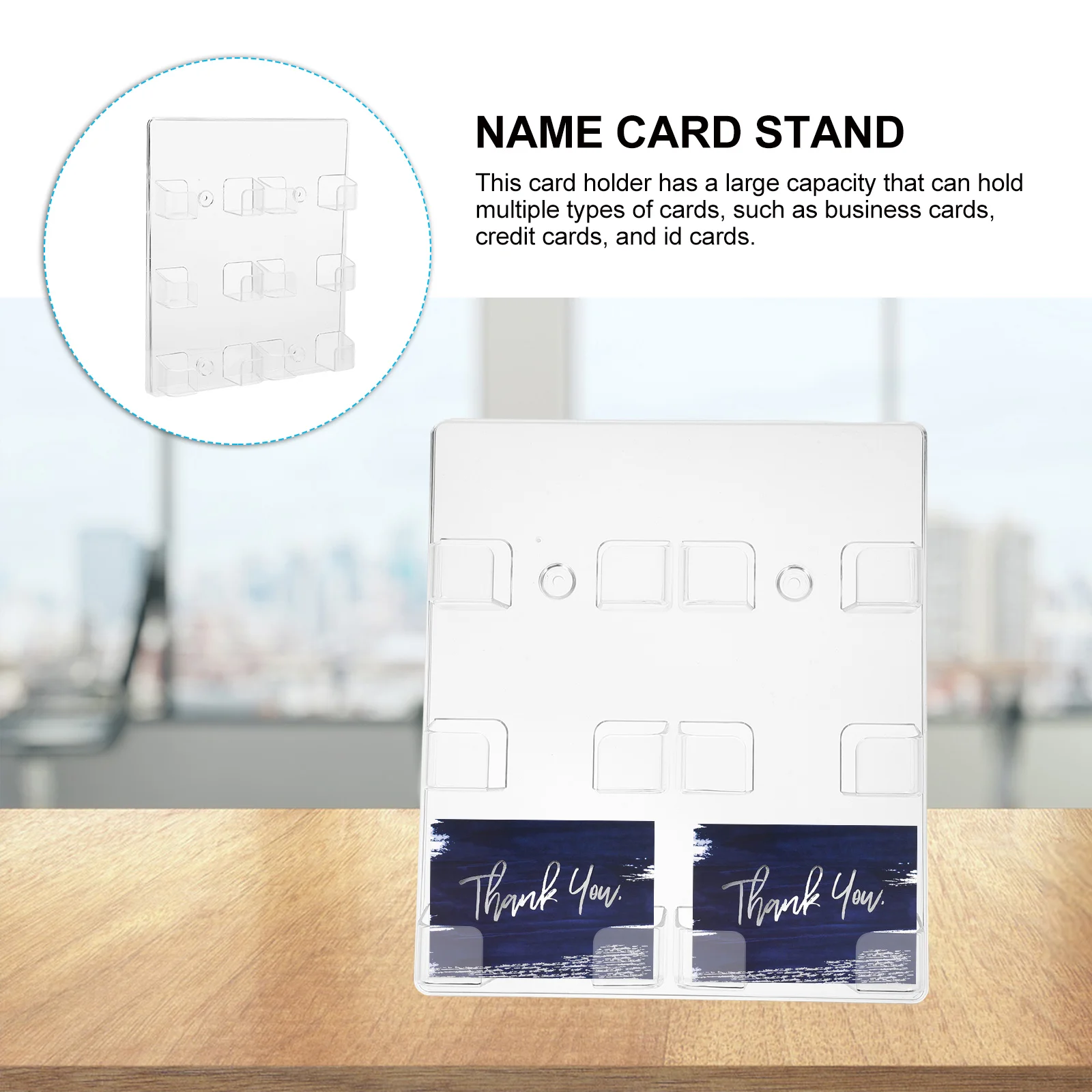 Business Card Case Display Stand Holder Wall Mount Name Cards Rack Id Storage for