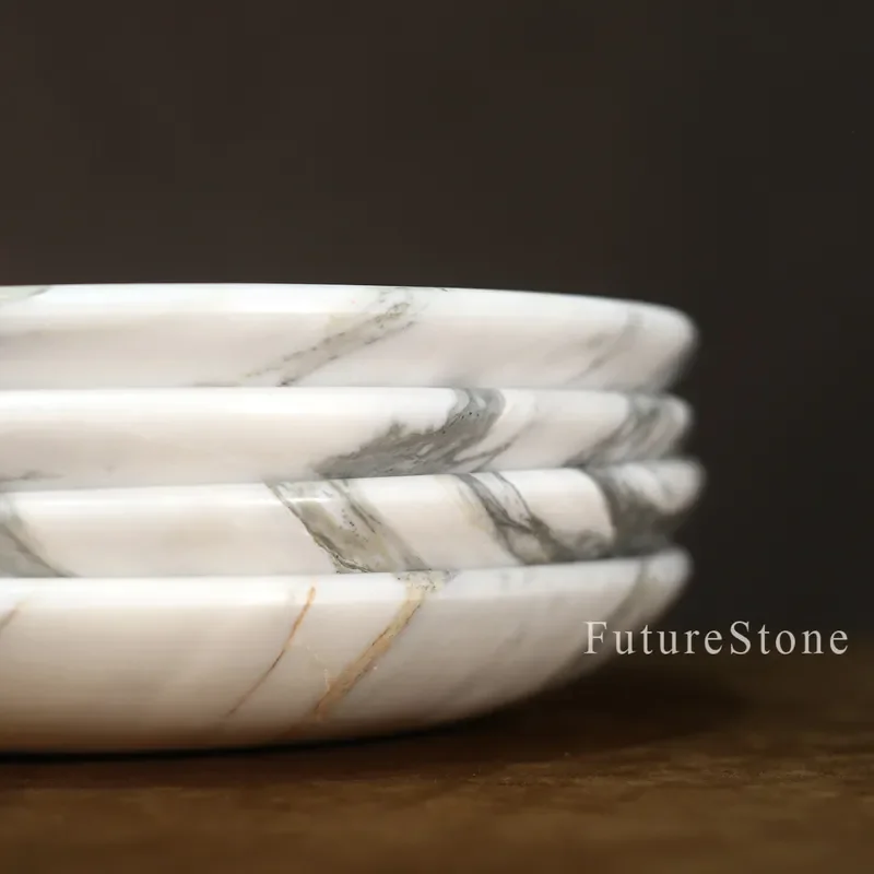 Luxury Marble Storage Tray for Entrance Table Natural Stone Decorative Plate High End Home Ornament Modern Light Luxury Style
