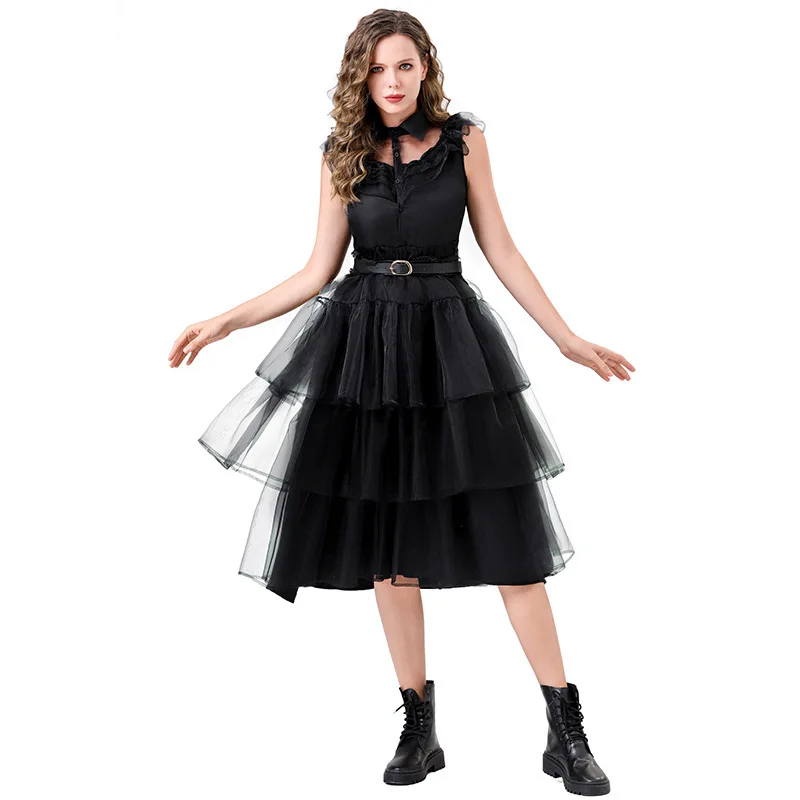 

Взрослая женская юбка Bla Wednesday на Хэллоуин Dr New Sle Adams Fly Dance, карнавальный костюм, традиционная китайская этническая одежда