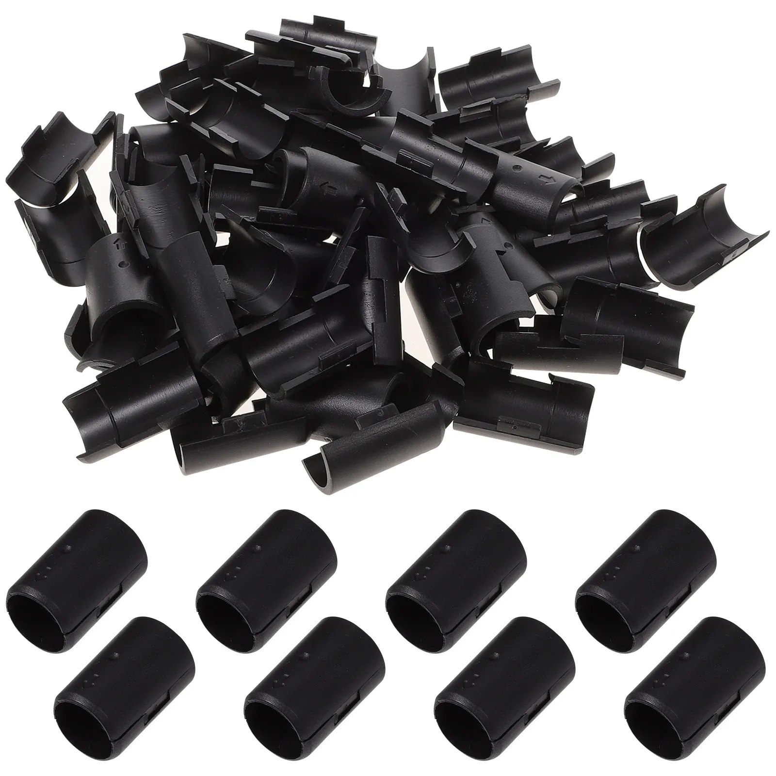 32Pairs Plastic Anti-Static Wire Shelf Lock Clips Replacement Sleeves Fit 19Mm Post Wire Shelving Black Plastic Shelving Sleeves