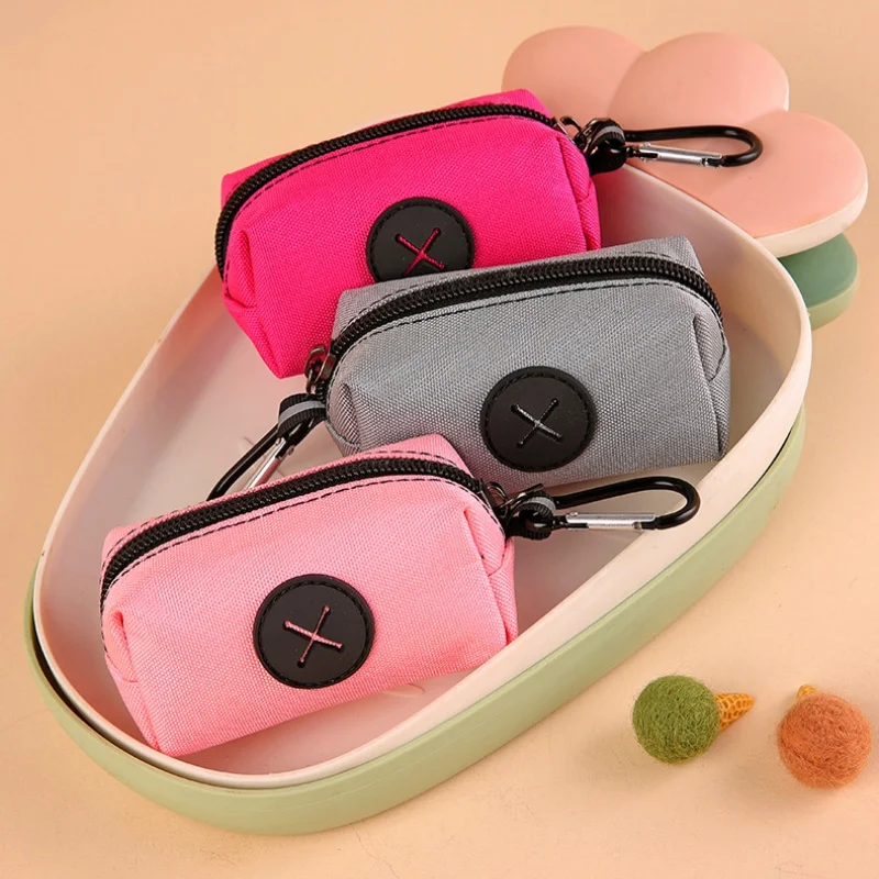 

Держатель для пакетов для собачьих отходов из холщовой ткани, уличный диспенсер для пакетов для отходов домашних животных с карабином, сумка для сбора отходов животных