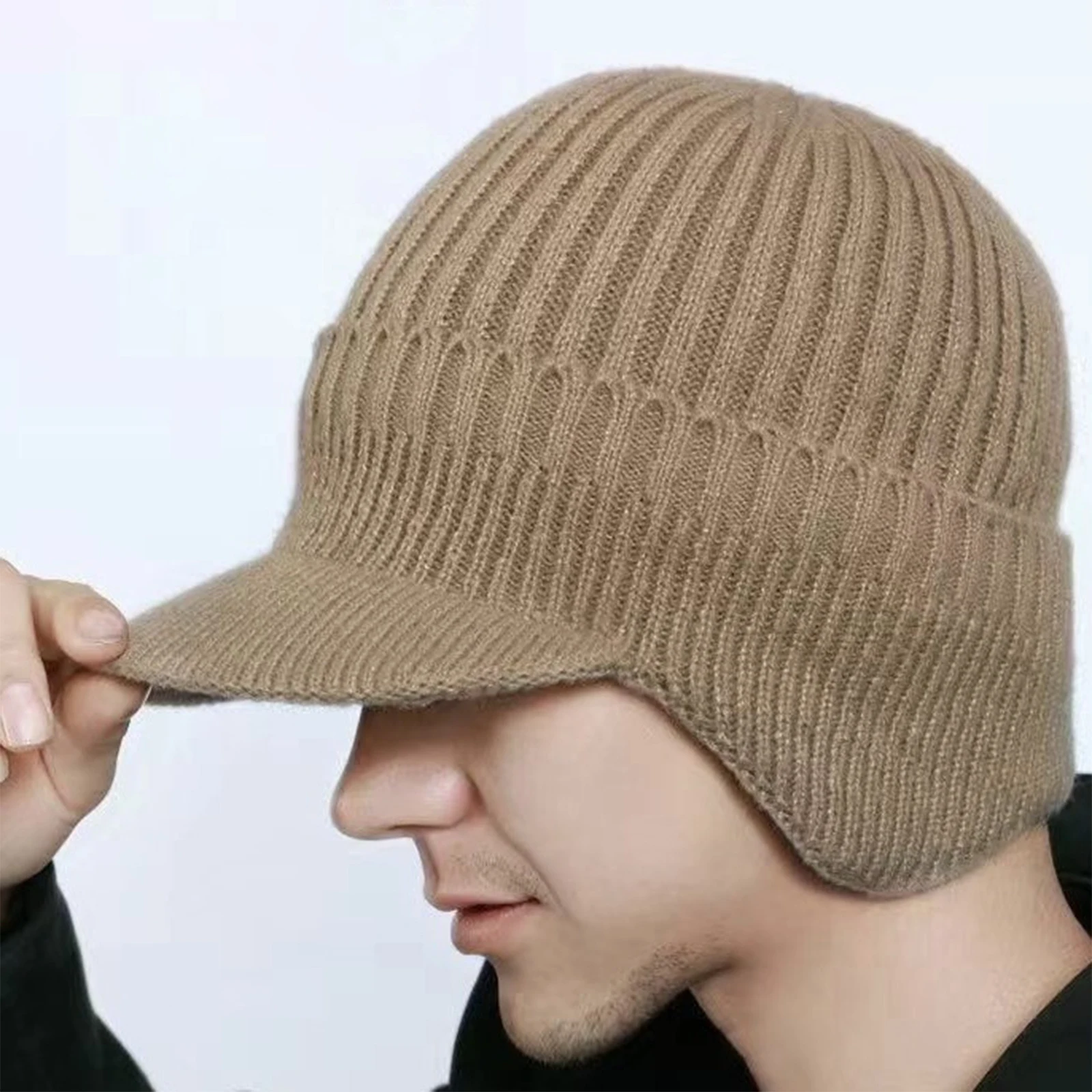 Chapeau à oreillettes chaud pour hommes et femmes, casquette de Protection des oreilles en tricot pour l'extérieur, garde au chaud, coupe-vent, cyclisme, moto, chapeaux de bombardier, hiver
