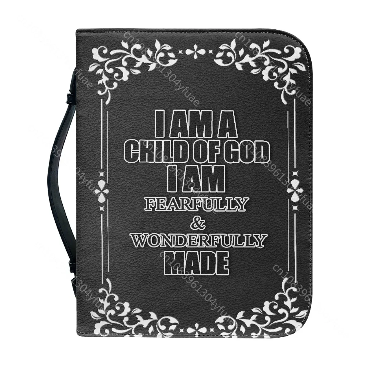 Classic Leather Bible Hymns Print Handbags for Women Zippered Handle Carrying Case Hot Bible Study Book Holy Storage Boxes