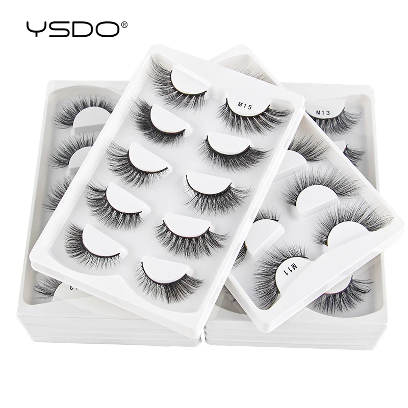 Wholesale Cat Eye Lashes 2/10/50/100 Boxes Fluffy Soft 3D Mink Eyelashes Natural Winged False Eyelashes In Bulk Faux Cils Makeup