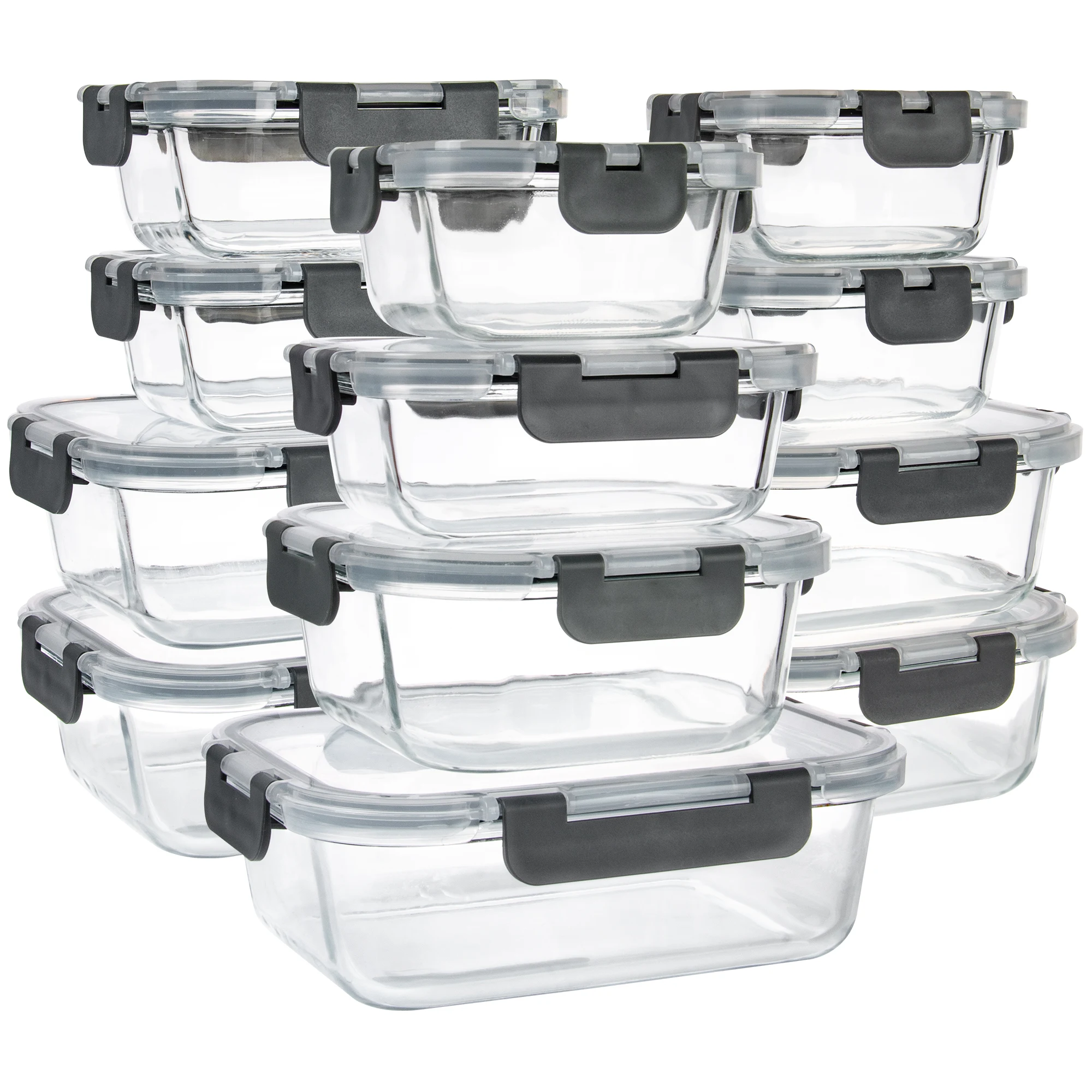 

12 Pack Glass Meal Prep Containers, Food Storage Containers with Steam Vent, Microwave, Oven, Freezer and Dishwasher Safe