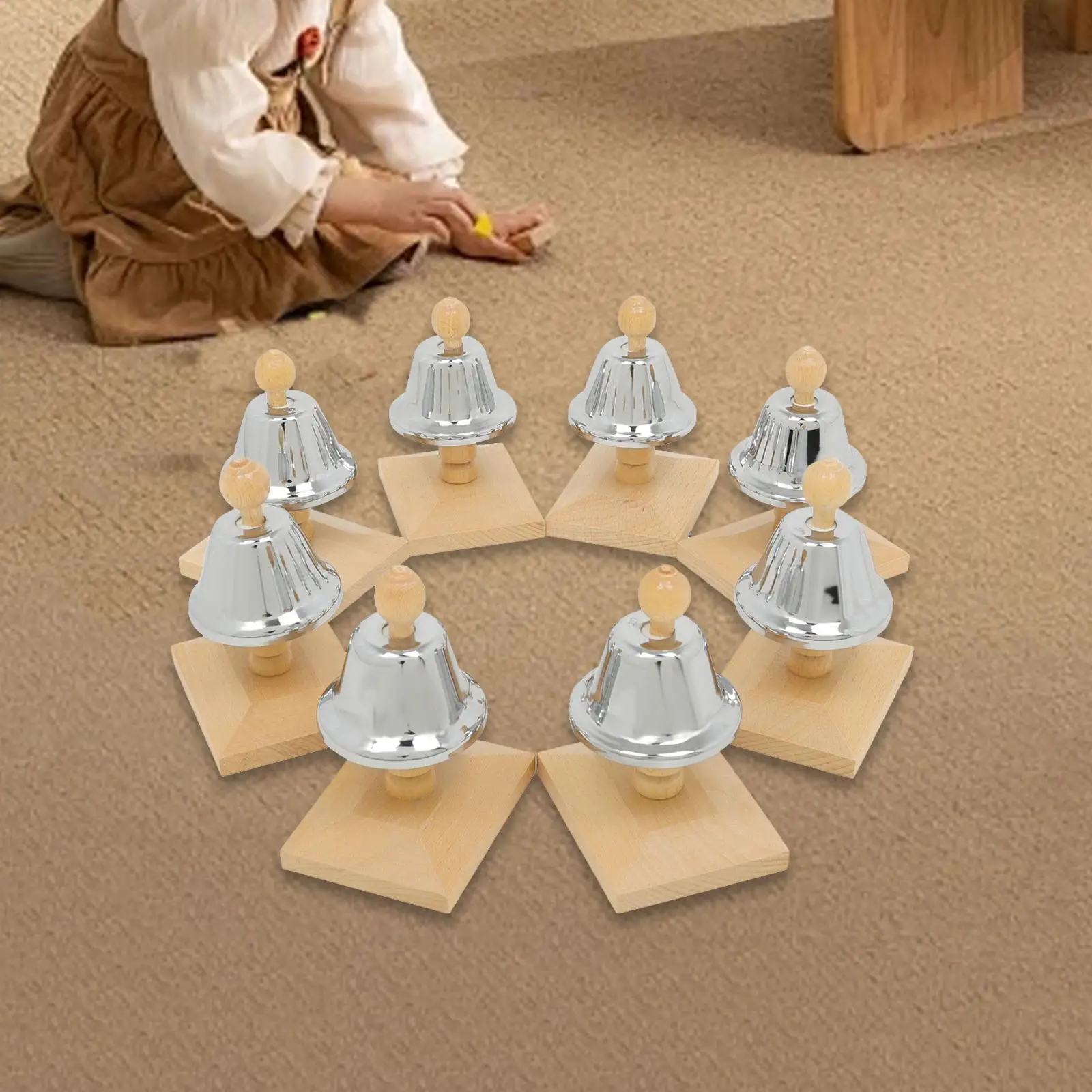 

8Pcs 8 Note Hand Bells Preschool Desk Bells for Kids for Kids Wedding Adults