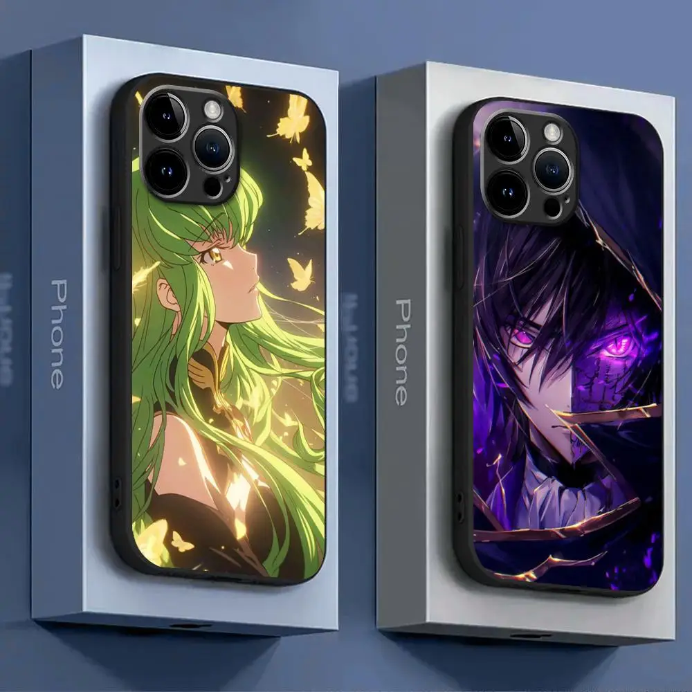 Cool Code Geass Anime Phone Case For iPhone 16 15 14 13 12 11 X XR XS 8 Plus Mini Pro Max Soft black Shockproof Cover