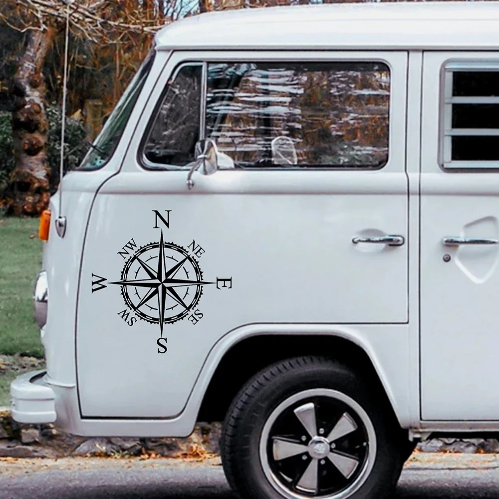 

Car Styling Compass Decoration Stickers And Decals Camper Camping Vans Decor Self-adhesive Vinyl Accessories