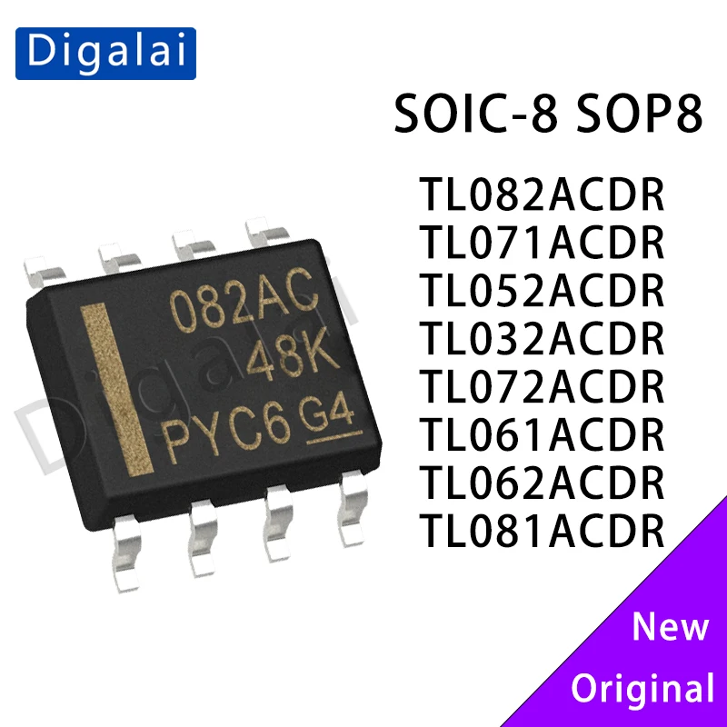 

2pcs Original TL082ACDR TL032 TL081 TL071 TL052 TL072 TL061 TL062 SOIC8 FET Input Operational Amplifier Chip 100% New