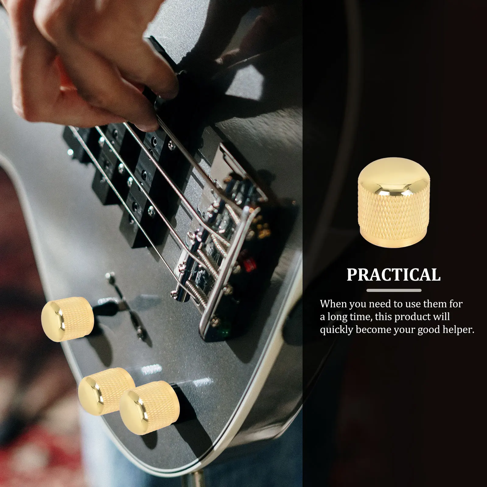 

1Set Guitar Volume Control Knob Potentiometer Caps Iron Bass Amplifier Knobs Replacement Parts for Electric Bass Guitar