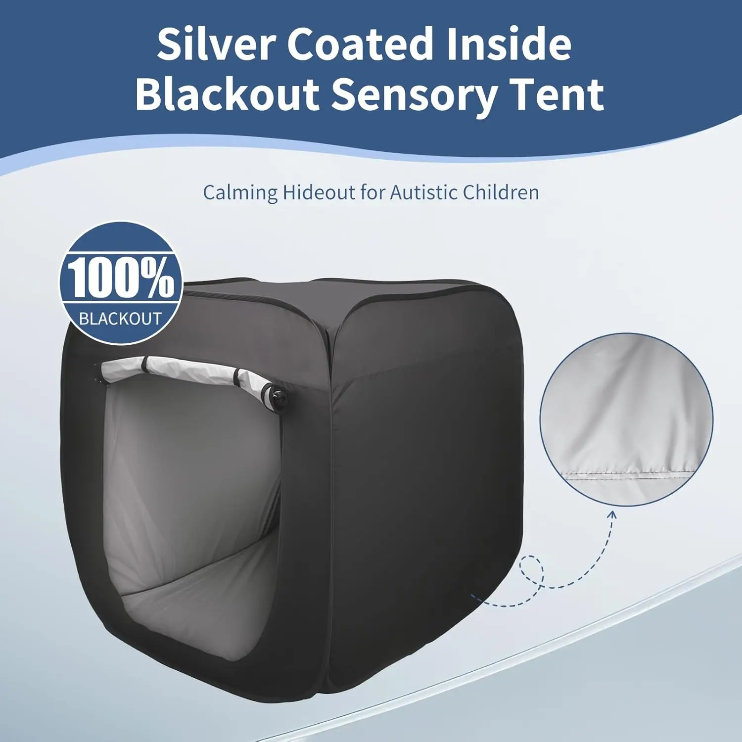 Sensory Tent for Kids 37.4 in - Portable Pop-up Play Tent for Calming Down & Improving Focus - Ideal for Children with Autism view 3
