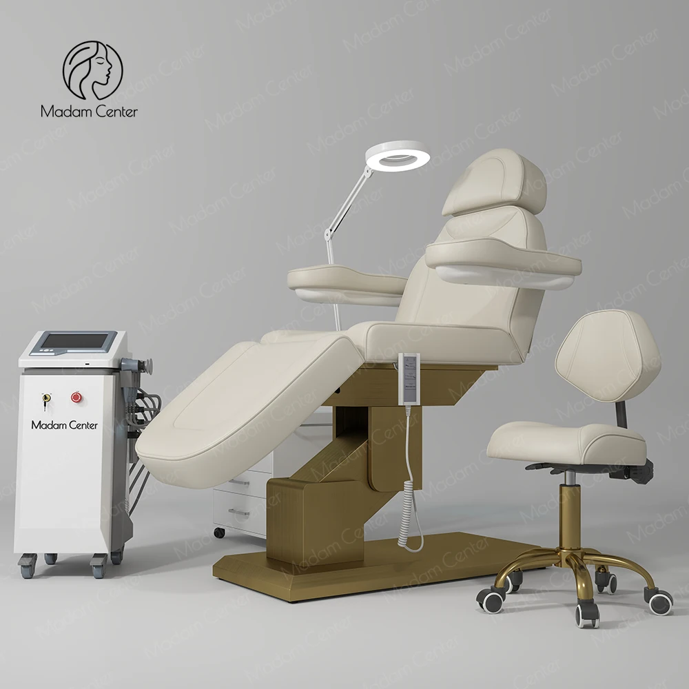 

Modern Design Synthetic Leather Electric Massage Bed Aesthetic Cosmetics Spa Chair for Beauty Salon Camilla Style