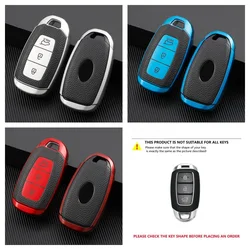 Leather TPU Car Remote Key Case Cover For Hyundai i30 ix25 Elantra KONA Solaris Azera Grandeur Ig TM Accent Santa Fe Palisade