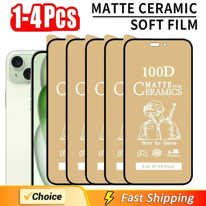 

1-4Pcs Soft Matte Ceramic Film For iPhone 16 Pro Max Screen Protector iPhone 15 14 13 12 11 Pro Max Mini XR X XS Max 7 8 Plus SE