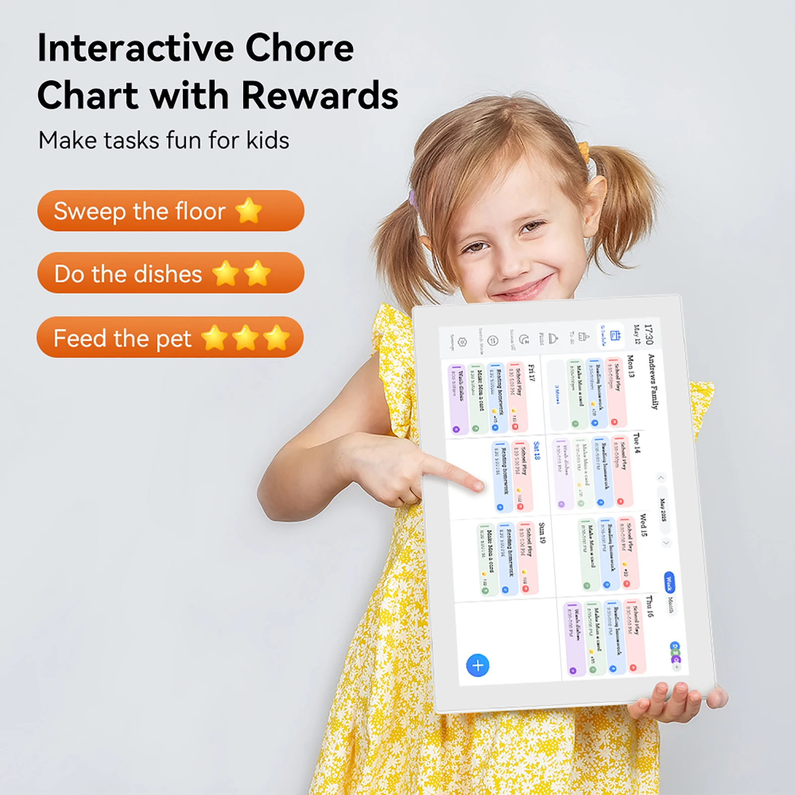 

15.6-inch Digital Calendar 1080P Full HD Touch Screen Interactive Wall Desk Mount for Seamless Scheduling Smart Family Planner