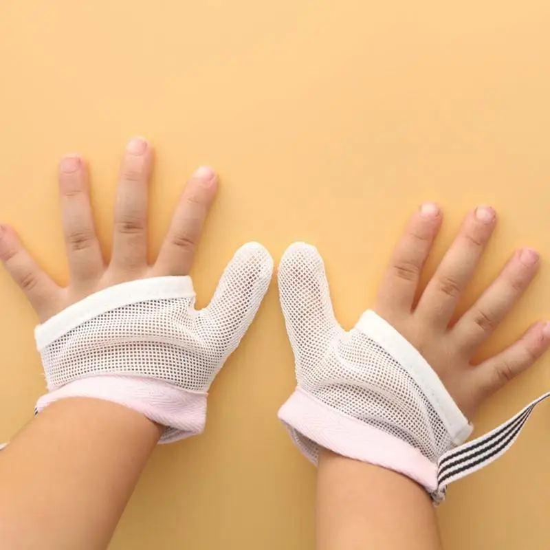 Newborn Gloves Thumb Protector Baby Mesh Gloves Baby Mittens Protective Gloves Children\'s Mittens Baby Hand Mittens Nail Biting