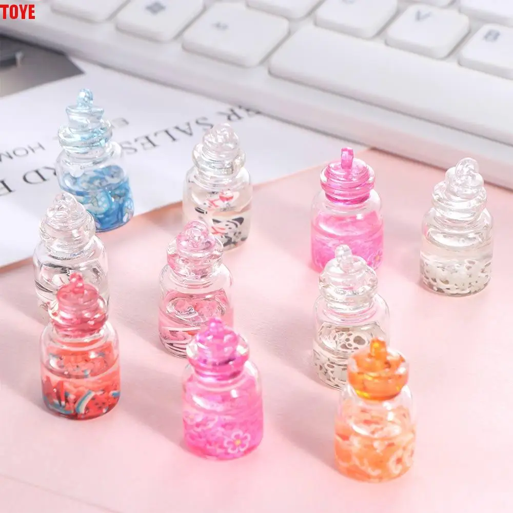 

10Pcs Luminous Drifting Tiny Jars Lucky Mini Wishing Bottle Transparent Drop glue Small Drift Bottle Jewelry
