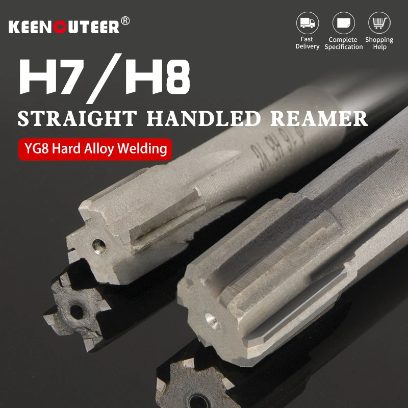 HSS H7/H8 Straight Shank Machine Reamer High Precision Carbide Insert 6mm-20mm Tungsten Carbide Reamer Drilling End Mills