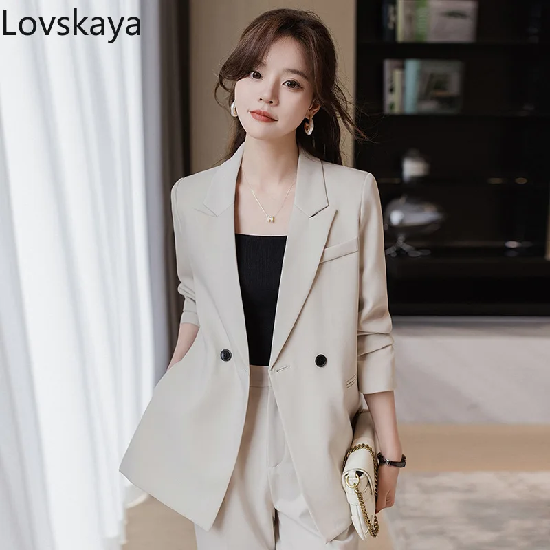 

New temperament high-end wide leg pants commuting suit set for women spring and autumn casual professional suit for women