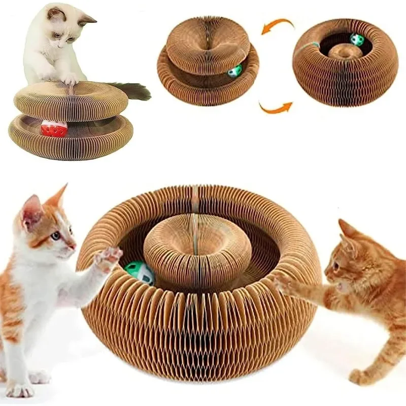 Creative Cat Scratching Board Pet Supplies Grinding Claw Board Rolling Ball Cat Scratching Toy Foldable Magic Organ Design Mouse