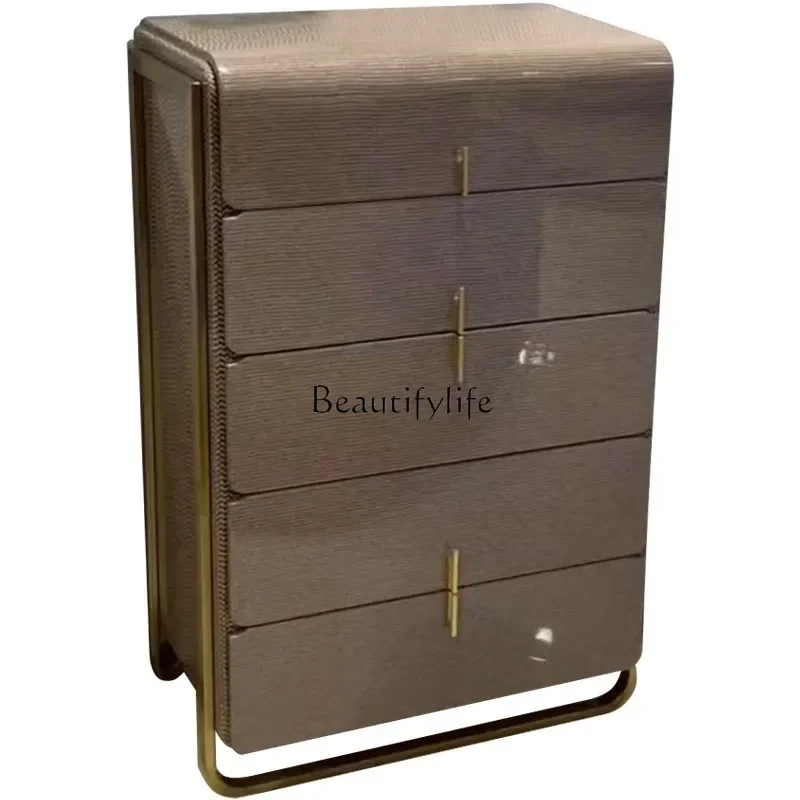 

Italian light luxury chest of drawers villa suite solid wood chest of drawers