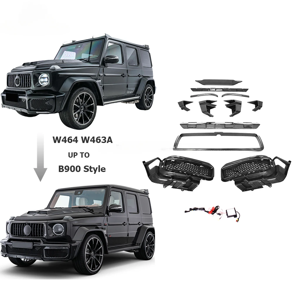 W464 W463A G63 B900 Body Kit for W464 2019 year up dry carbon fiber car accessory car bumper trim cover Fender Air Vents