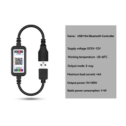 USB Mini kontroler Bluetooth kompatybilny pasek LED światła DC5V 12V 5050 taśma sterownik ściemniacza