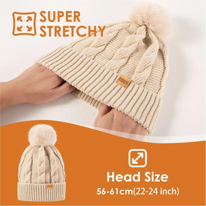 قبعة شتوية لطيفة فروي للنساء، مع بطانة دافئة، مناسبة للأنشطة الخارجية، ناعمة ومريحة #2