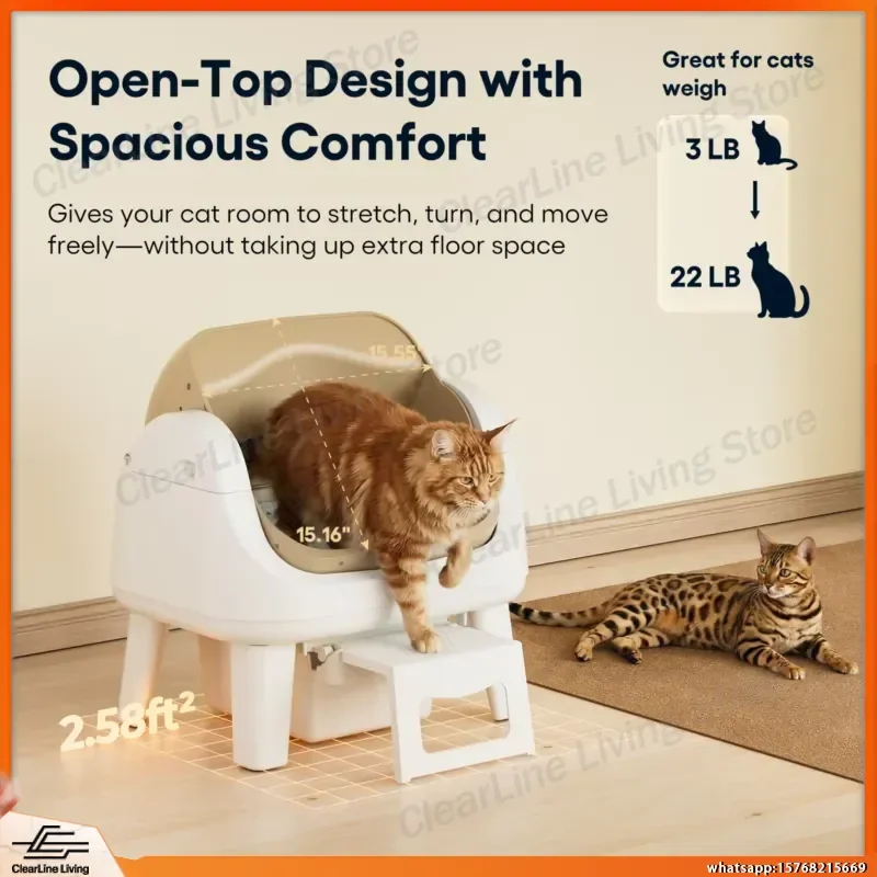 autoscooper-12-lite-lettiera-automatica-intelligente-per-gatti-con-funzione-di-autopulizia-design-rotondo-aperto-per-gatti-da-interno-12kg