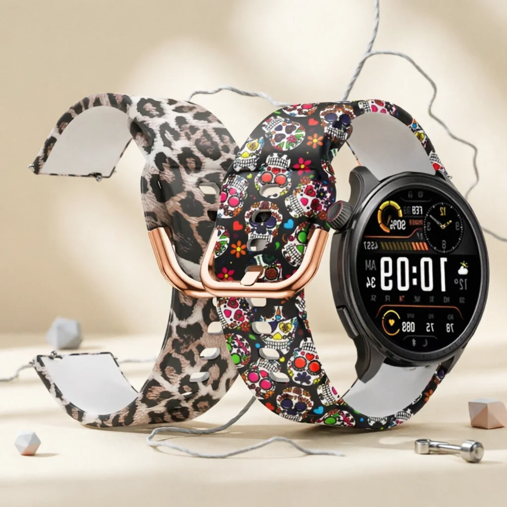 22mm Printing Strap For Amazfit BALANCE 1 2 Band Bracelet For Huami Amazfit BALANCE2 1 Accessories Silicone Watchband Bip 5 6