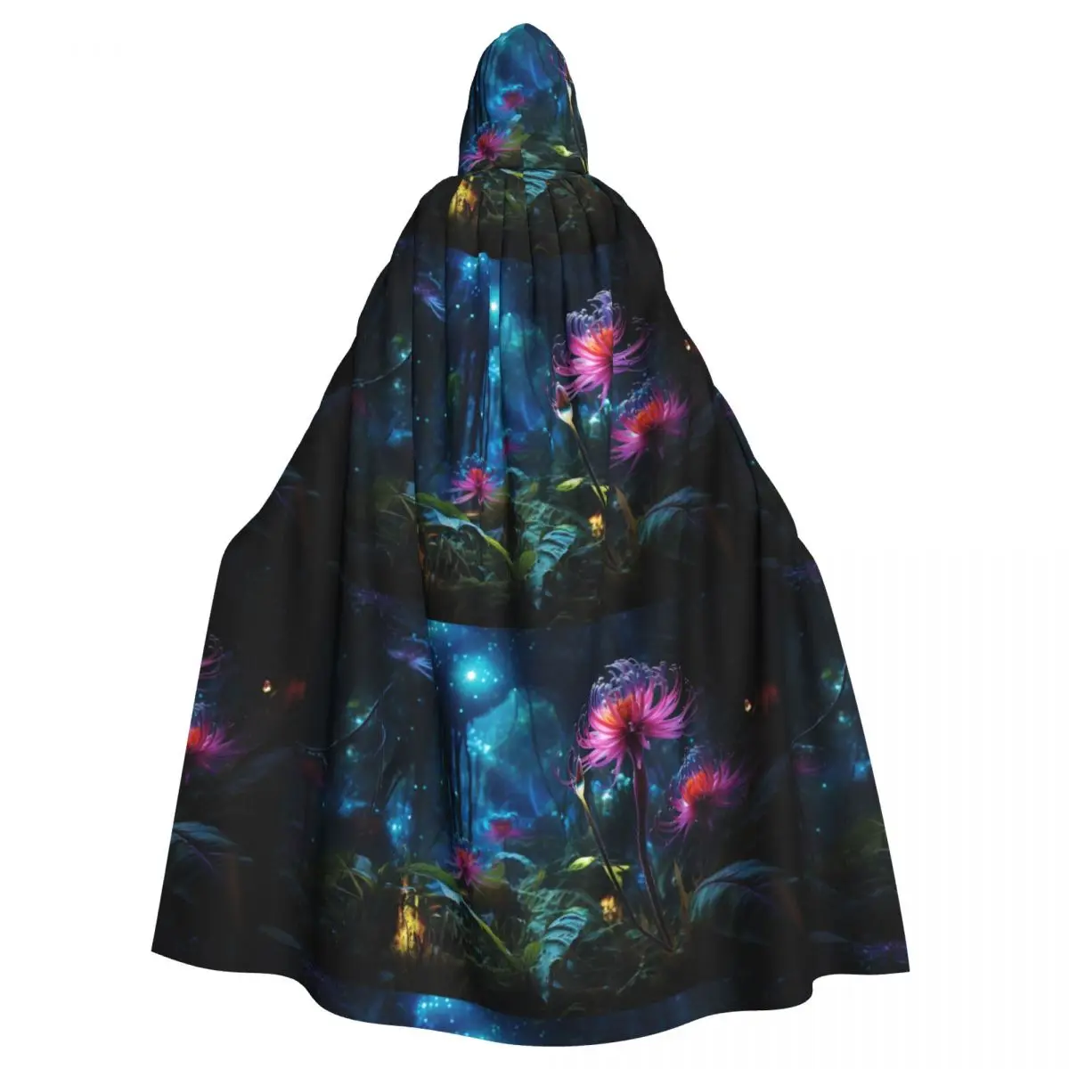 Hooded Cloak Unisex Cloak with Hood Cloak Cosplay Costume Biolumin Glowing Flora