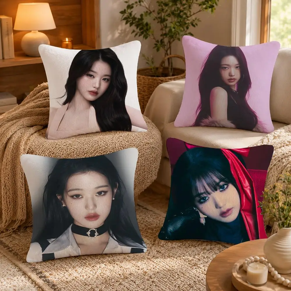 Celebrity J-Jang Won-young Cushion Cover Anti-dustmite Pillowcase Invisible zipper silky short plush Sofa cushion cover