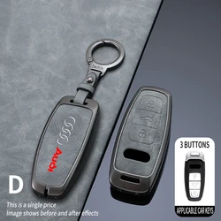 Zinc Alloy Car Key Cover Case Protection Keychain Fit For Audi Q8 C8 A6 A7 A8 2018 2019 Auto Styling Keyring Holder Accessories