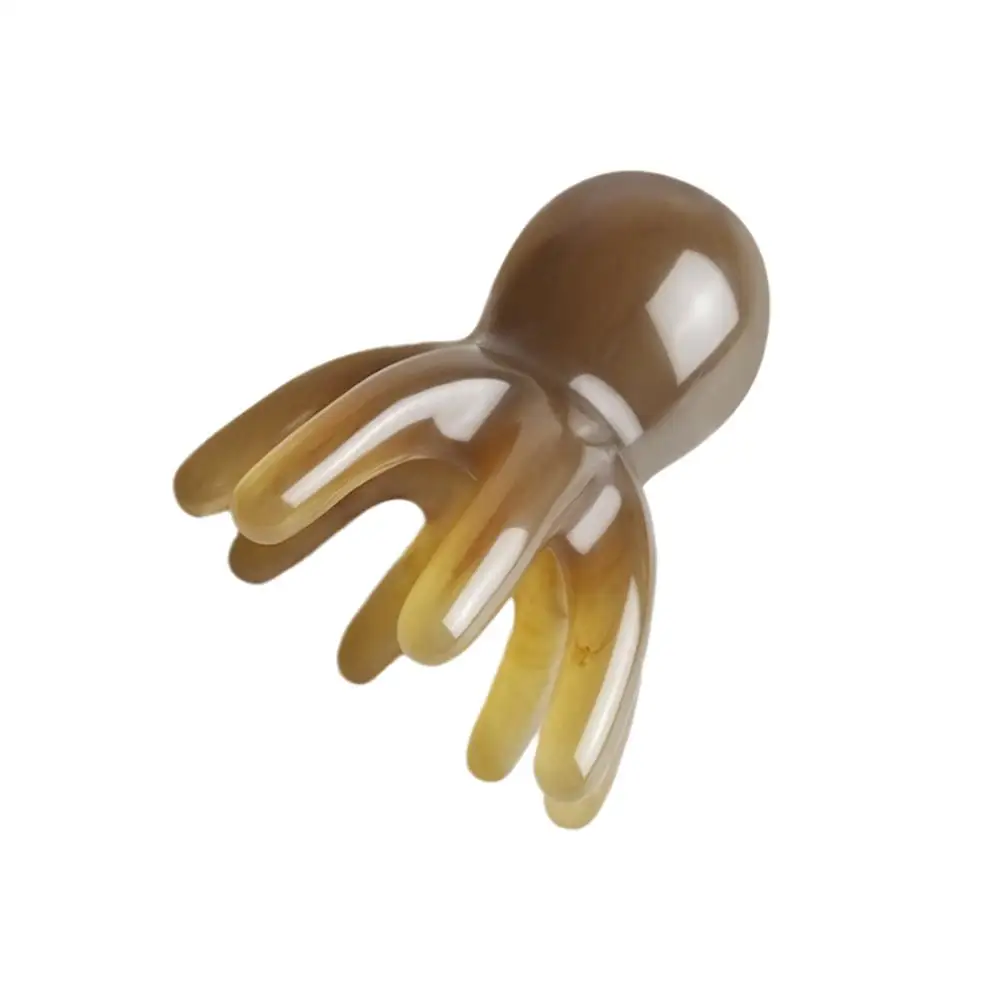 Polpo massaggio pettine resina polpo pettine testa massaggio dragaggio meridiano morbido Silicone testina strumento portatile per la cura dei capelli